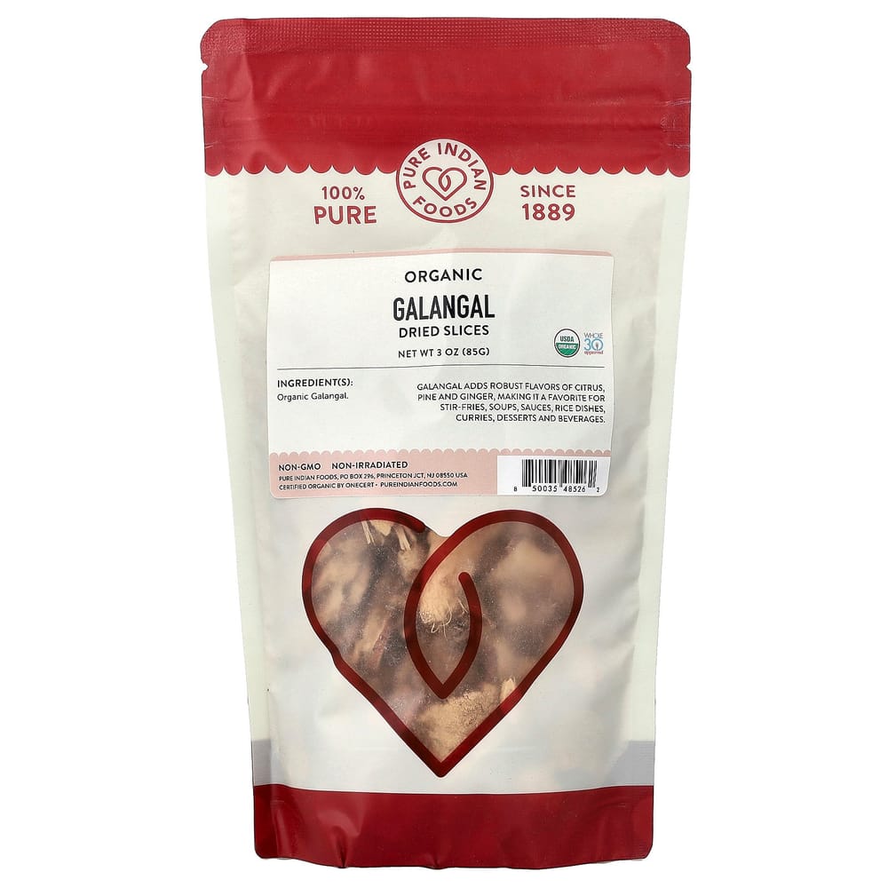 Pure Indian Foods Dried Galangal Slices 85g (3oz)
