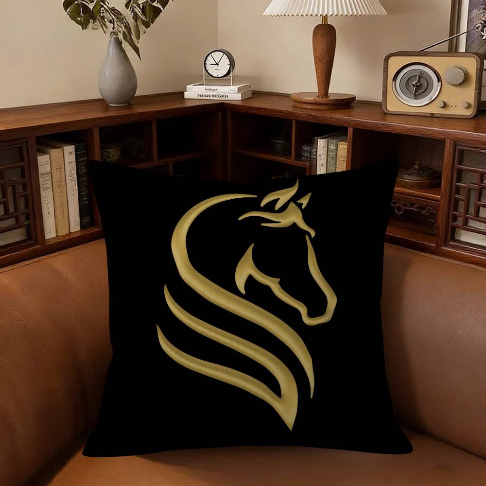 Modern Simple Geometric Light Luxury Horse Pillowcase Toon Gift Cushion Cover Bedroom Home Sofa Chair Seat Decor Pillow Case