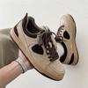 2025 Brown Men Casual Shoes Handmade Man Shoes Suede Korean Style Skateboard Shoe High Quality Mens  Shallow Lace-up Sneakers