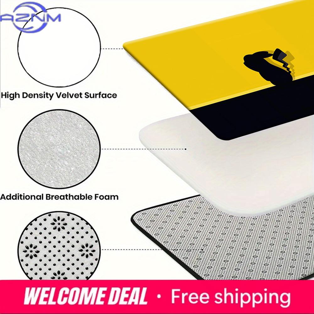 Pokemon Pikachu Tail Silhouette Print Non-slip Doormat Soft Floor Mat for Home Decor