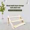 Table Display Stand Solid Wood Matt Wooden Kitchen Organizer Spice Condiment Holder Large Space Anti-slip Storage Stand Vintage