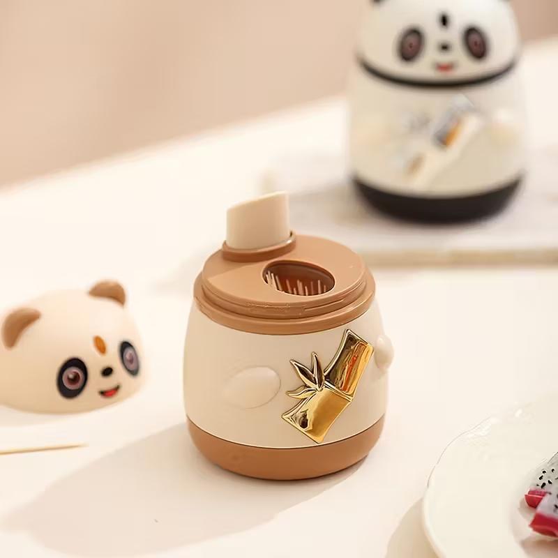 2026 New Auto Pop-Up Toothpick Holder: Panda Cat Cartoon Design, Creative National Trend Gift for Christmas