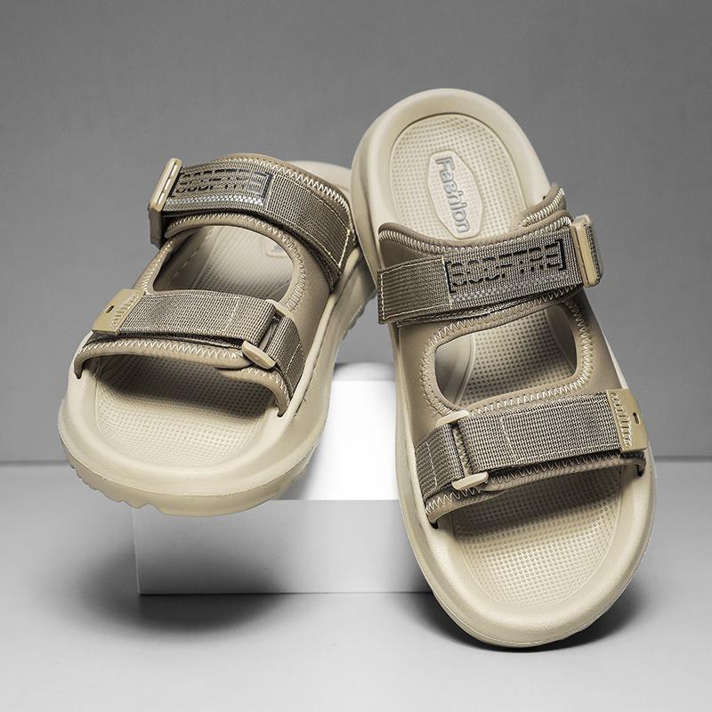 Fashion Quick Dry Summer Slippers for Men Soft Bottom Half Drag Slides Leisure Walk Sandals Outdoor Beach Flats Versatile Man Flip-flops