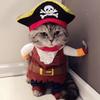 Polyester Cute Durable Pet Halloween Clothes Pirate Funny Costume Dress Up for Cats Dogs(S)