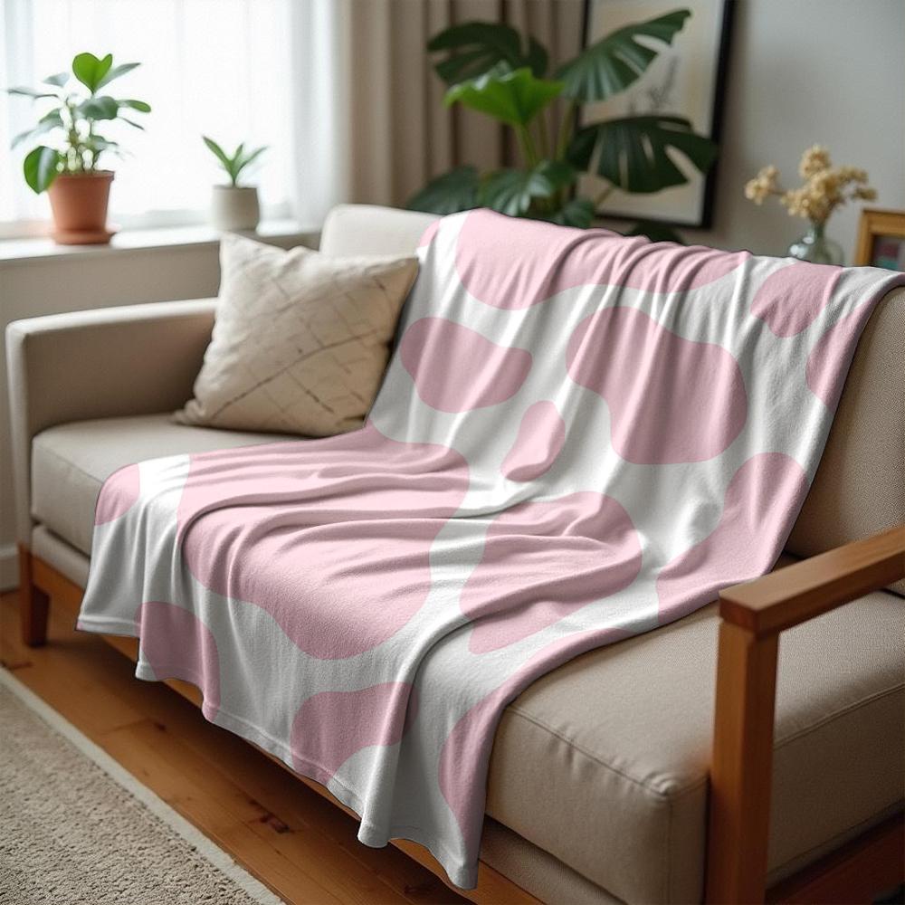 Soft Pastel Xmas Cartoon Anime Print Flannel Blanket Soft Warm Throw for Kids Bedroom Sofa Christmas Office Car