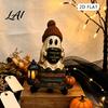 Artistic Halloween Desk Decor Reading Ghost Figurine Wooden Desktop Ornaments Vintage Unique Gothic Room Statue with Stand for Home Tabletop