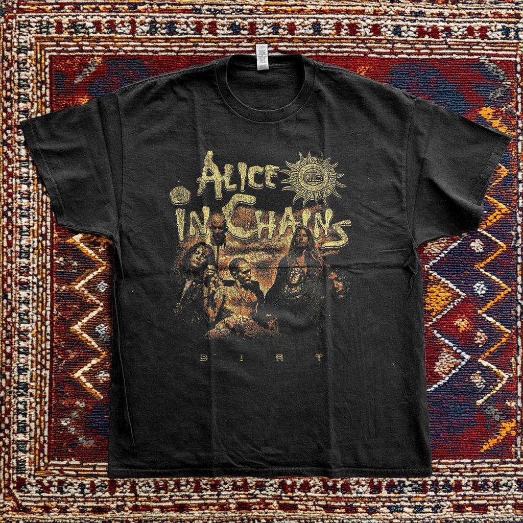 Alice In Chains Dirt Album Band T-shirt Black T-shirt Size S-