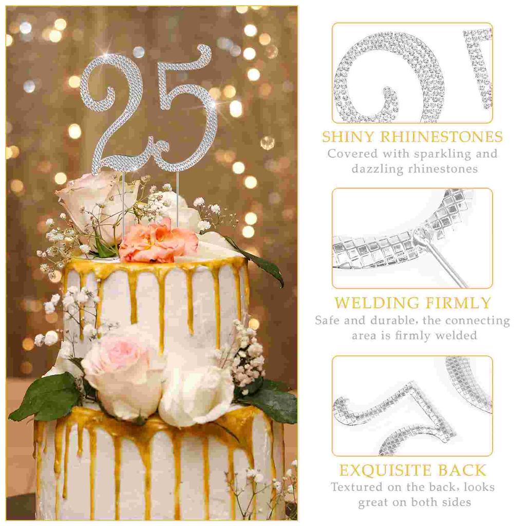 Birthday Cake Bling Cupcake Topper Decorate Rhinestone Party Decoration Anniversary