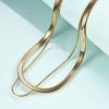 Versatile 4MM Double Layer Retro Snake Chain Necklace: Fashionable 18K Gold-Plated Stainless Steel for Women