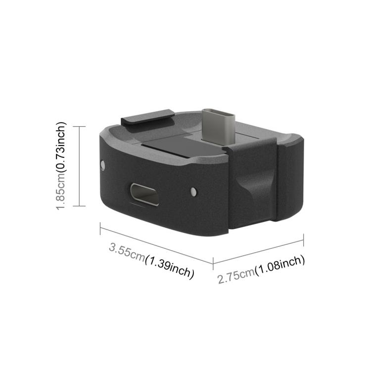 Do DJI OSMO Pocket 3 PULUZ USB-C / Type-C Dock Desktop Charging Base Uchwyt ze stopu aluminium (czarny)