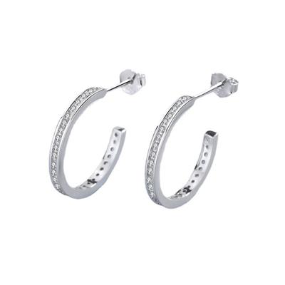 S925 Sterlingsilber Koreanischer Stil Geometrischer Ring Ohrstecker Trendy Voll Diamant Modisch Temperamentvoll Allround-Ohrringe