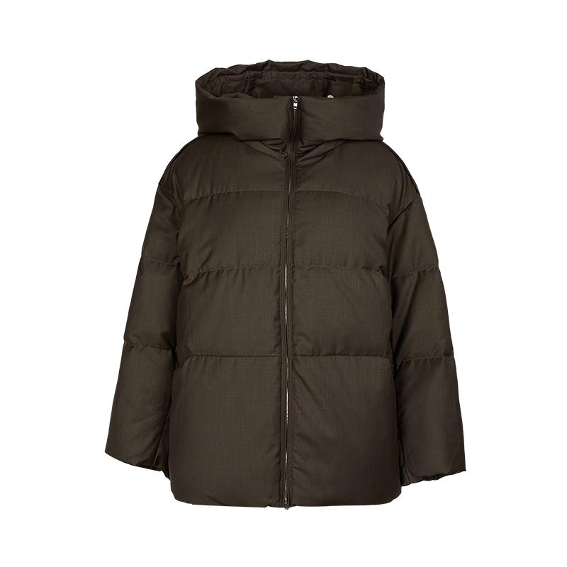 LESS 2025 Winter Casual Stand-Collar White Duck Down Jacket