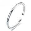Solid Silver Plated Bracelet for Men Women Fashion Jewelry Smooth Surface Shiny Bangle
