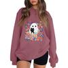 Women's Pullover Dropped Shoulder Halloween Print Sports Sweatshirt Top