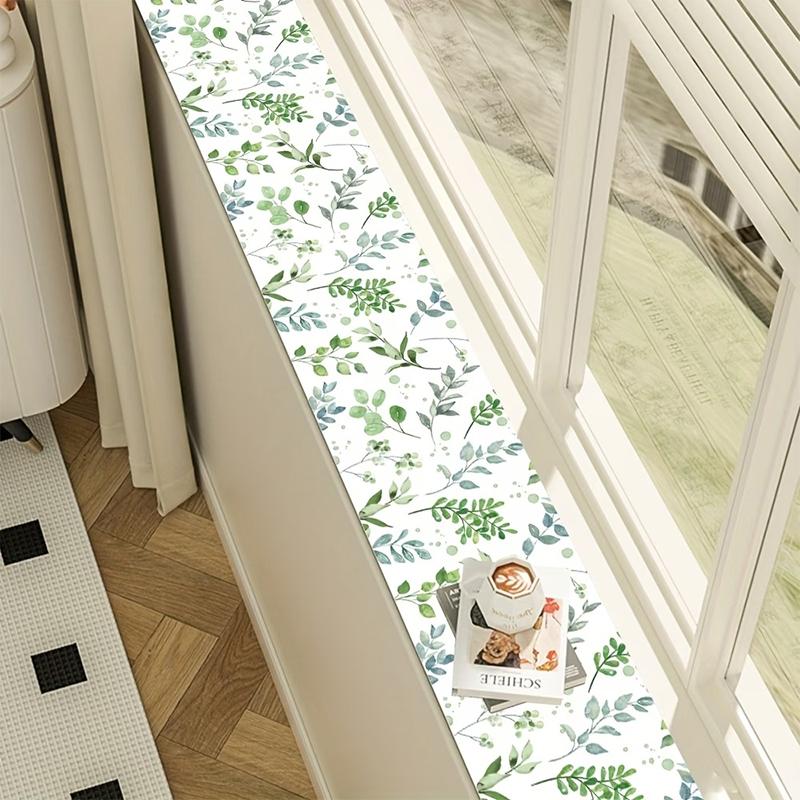 Absorbent Window Sill Pad Protector Rustic Plant Print Leak Proof Water Collecting Cushion for Household Office Decor
