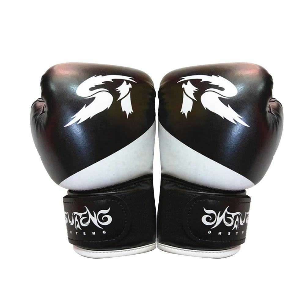 PU Leather Kickboxing Protective Gloves Sponge Boxing Training Mitts Muay Thai Competition Glove for Kids Adult Sports Supplies