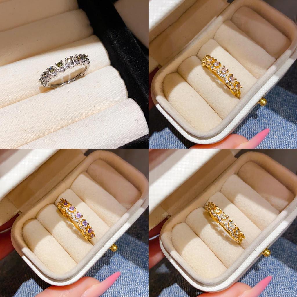 Heart Shape Zircon Open Ring Copper Minimalist Fashion Hand Jewelry For Women