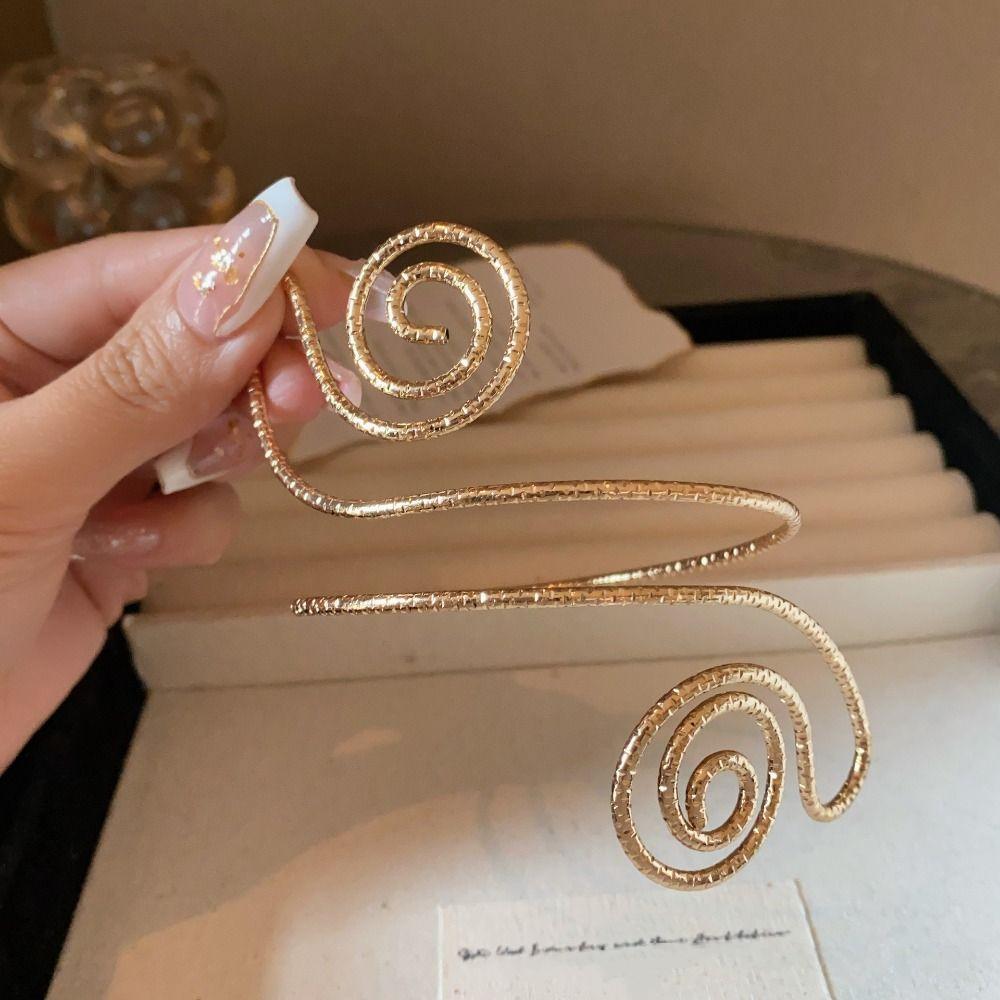

Zinc Zinc Alloy Opening Cuff Bracelets Adjustable Circle Upper Arm Bracelet Arm Accessories Style 4