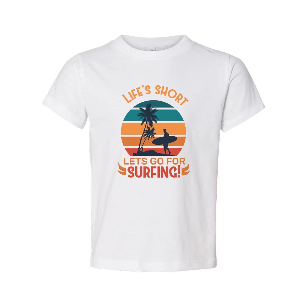 Surfing Theme Unisex T Shirt With Sunset Palm Tree Graphic Design For Beach Love S