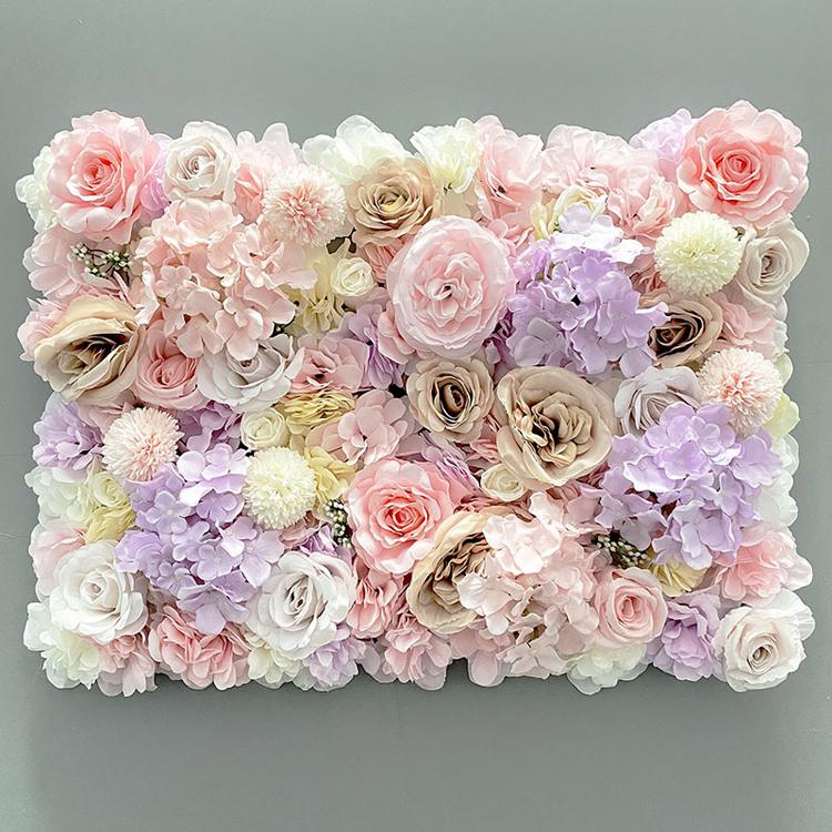 Simulated Rose Plant Silk Rose Flowers Wall Panel 3D Artificial Flower Background Wall Home Decor Wedding Party Bridal Shower