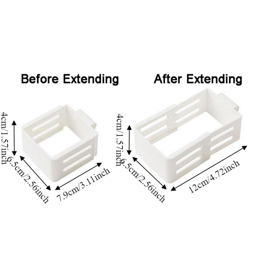 2PCS Plastic Retractable Fridge Storage Box Adjustable Space Saving Fridge Storage Container Hanging Partition Grid Clip
