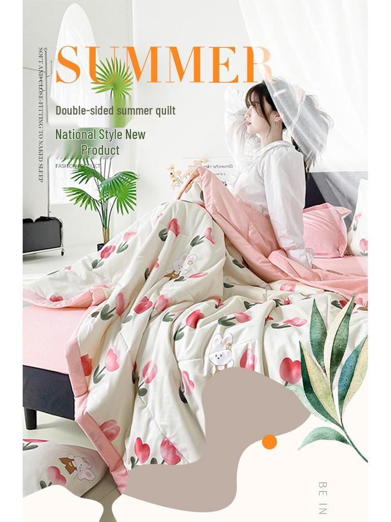 Summer Cotton Air Conditioning Quilt - Washable, Cool & Perfect for Gifting