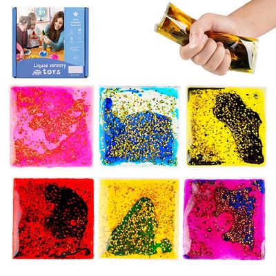 Sensory Stress Relief Liquid Toy - Square, Round, Triangle, Hexagon Shapes
