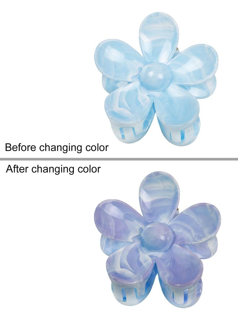 New Flower Hair Claws Gradient Fashion Shark Claws Hairpin For Girlschange Colour In The Sunlight Vacation Hair Accessories
