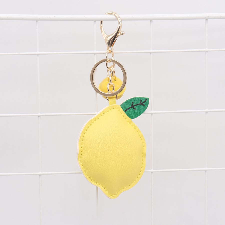 Lemon PU Leather Women's Bag Charm Keychain Ornament