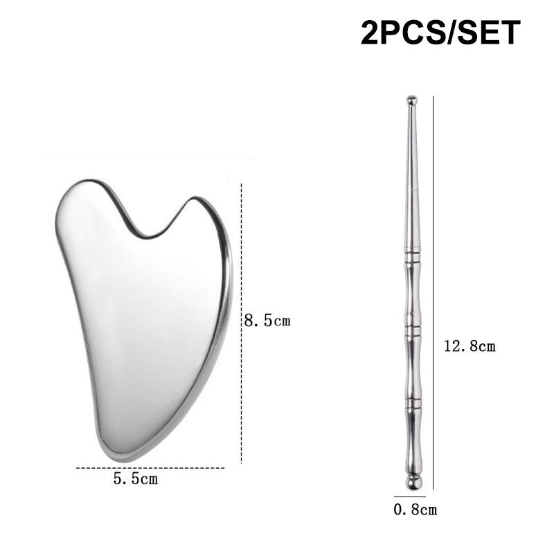 Kroppsmassasjeapparat Gua Sha Ansiktsverktøy, Rustfritt Stål Guasha Massasjeverktøy Ansikts Gua Sha Brett Spa Akupunkturpenn