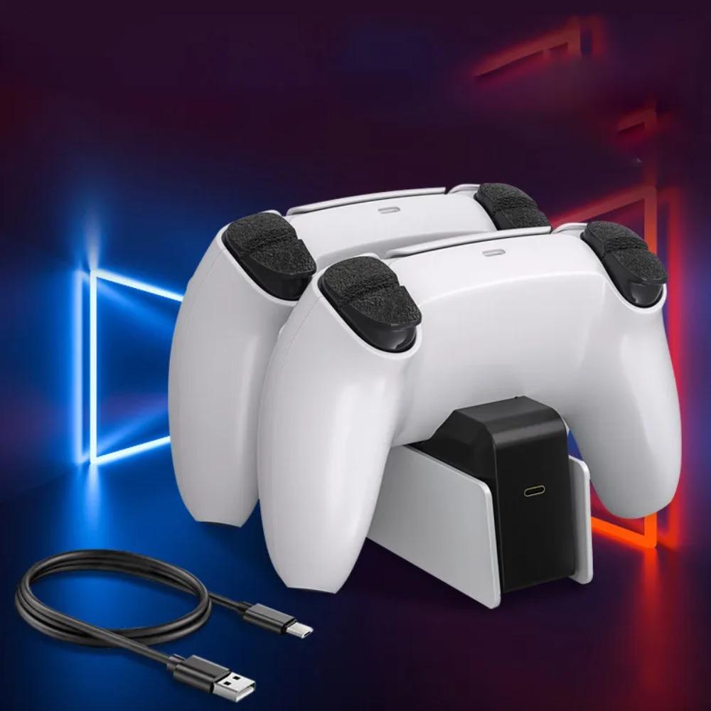 For PS5 Controller Charger DualSense Charging Station Dual Charging Dock Charger Stand for PlayStation5 Wireless Game Controller