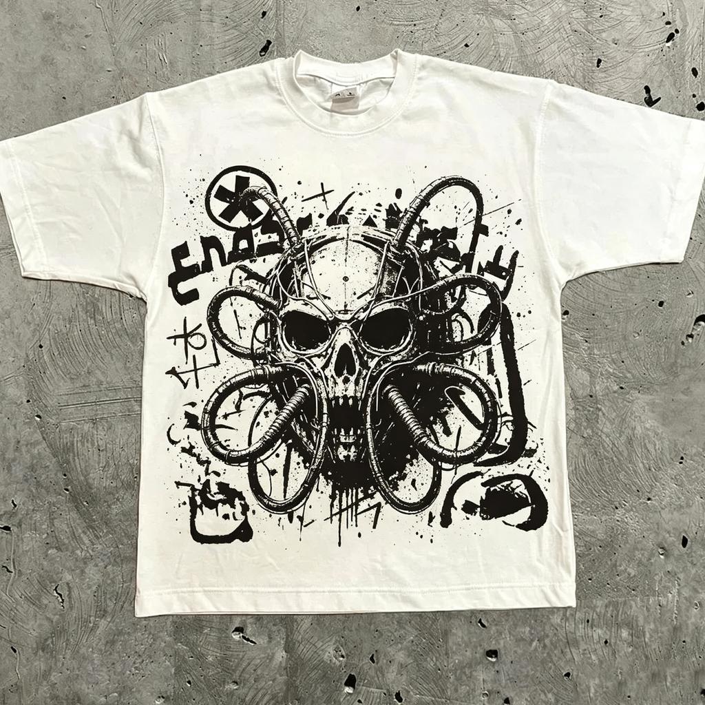 Unisex Graphic T-shirt Men Women Vintage Top Hip Hop Streetwear Oversized Tshirt Short Sleeve Casual Clothing Summer Fashion Y2K Tee