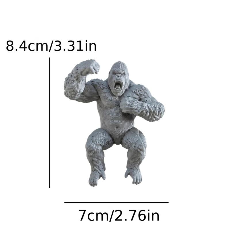 3D‑Printed Creative Roaring Gorilla Monitor Ornament, Cool Ape Desktop Decor for Computer Monitor Stand & Office Decoration