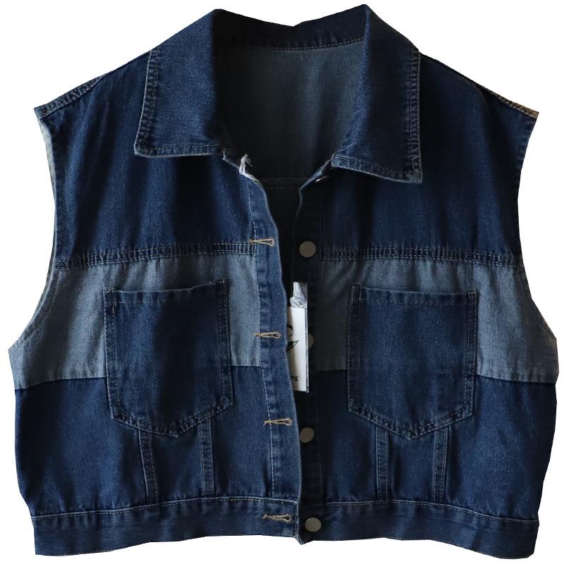 Bi Zheng 2025 Spring Korean-Style Age-Reducing Loose Denim Vest for Women
