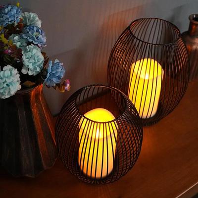LED Simulation Candle Holder Nordic Minimalist Iron Decoration Night Light Coffee Restaurant Creative Indoor Home Crafts