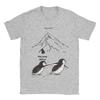 Zabawne Koszulki z Pingwinem Nihilistą Męskie Okrągły Dekolt 100% Bawełna T-shirt Krótki Rękaw Koszulka z Nadrukiem Top