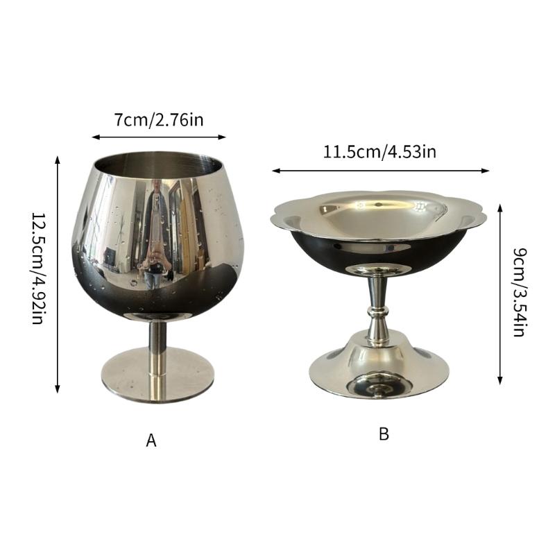 Elegant Stainless Steel Puddings Cups Footed Dish Bowl For Dessert Ice Cream And Cake Perfect For Home Parties And Cafes