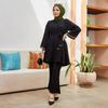 Muslim Women's Fashion 2-Piece Set: Hot Drilling Loose Top & Flared Pants