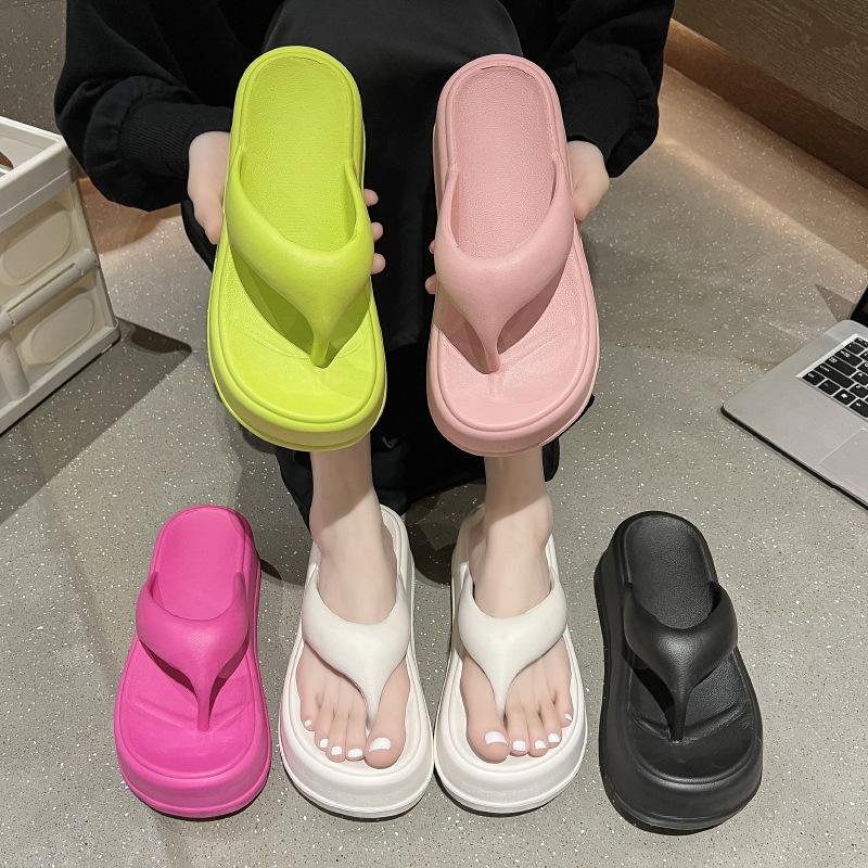 Fashion Pink Platform Slippers Women Thick Sole Soft Summer Eva Slippers Female Non-slip Flip-flops Ladies Comfort Outdoor Beach Slipper