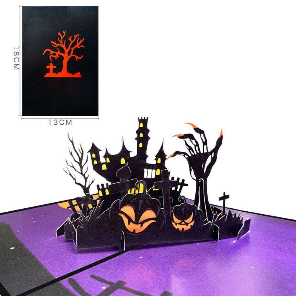 Paper Halloween Ghost House Greeting Card Thank You Blessing Card  Party Favors Gifts