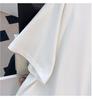Women's Plus Size Loose Fit Mid-Length Round Neck T-Shirt with Short Sleeves and Slimming Design.