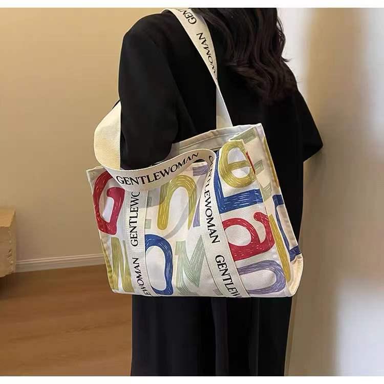 Damen Canvas Tote mit großem Fassungsvermögen für Sommerausflüge, den lässigen Arbeitsweg, Kurztrips & Shopping