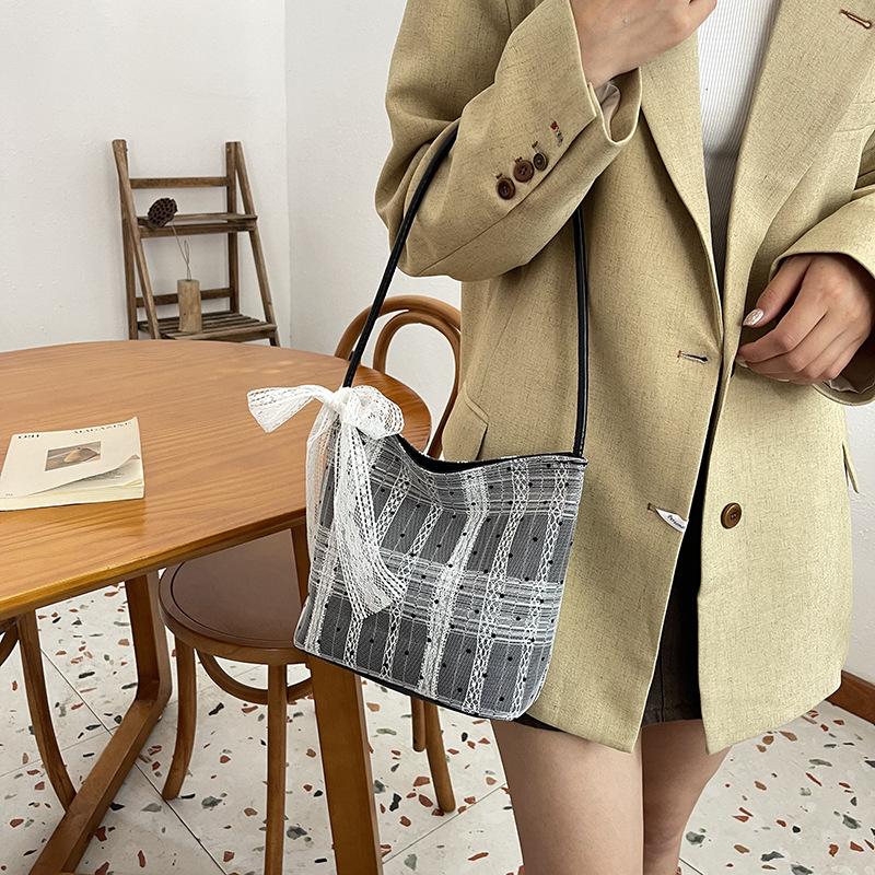 Women's Bag Bucket Bag Niche Underarm Bag Women's New Handbag Lace Shoulder Bag