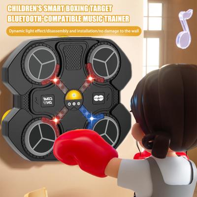 Electronic Music Boxing Target Wall Mounted Boxing Trainer with Speakers Light Effects Easy Install Smart Boxing Machine with Gloves for Home Workout