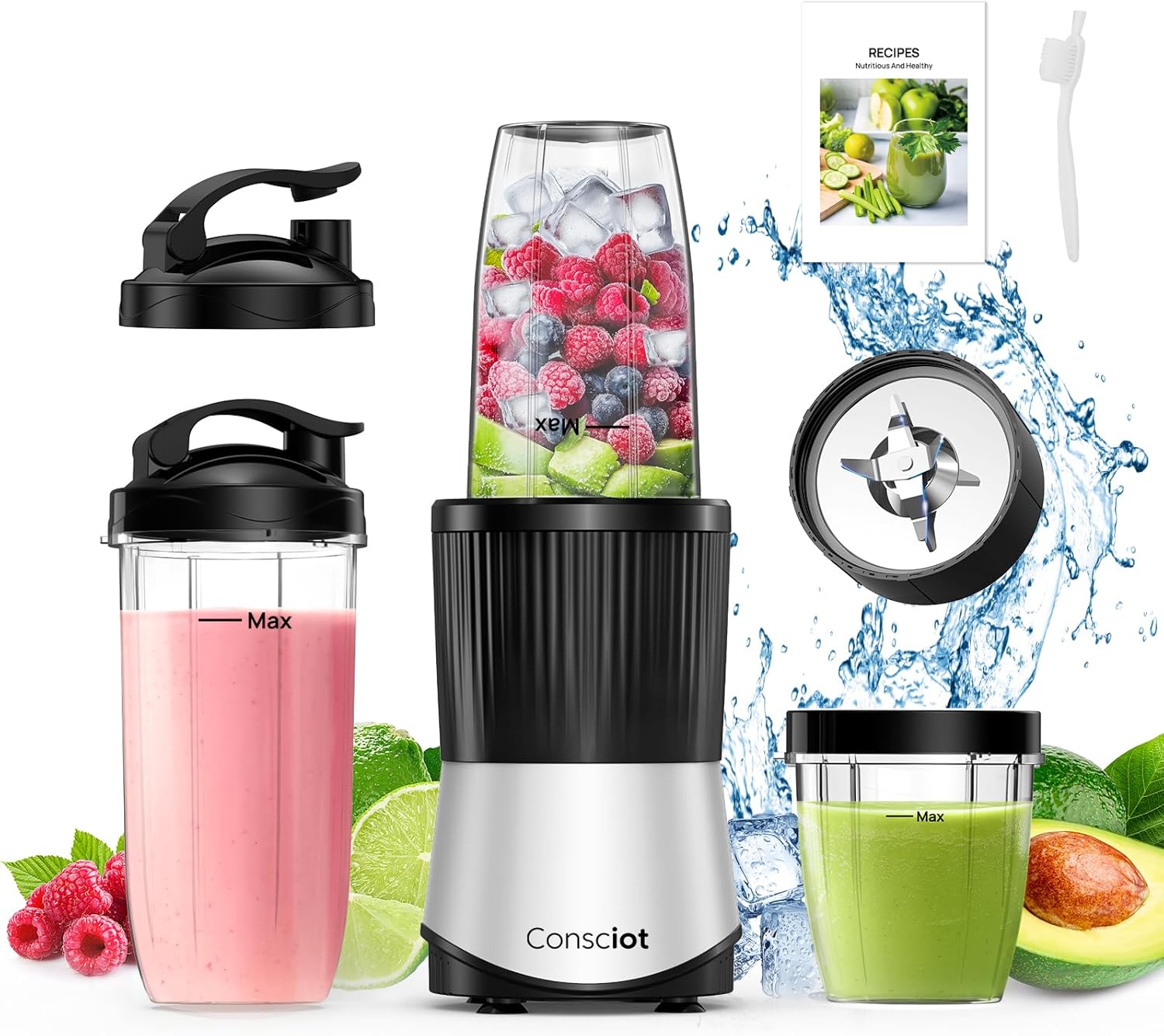 

11-Piece Blender for Kitchen and Personal Size, Blend Shakes and Smoothies, Frozen Drinks, Baby Food, Spreads & Mo United States