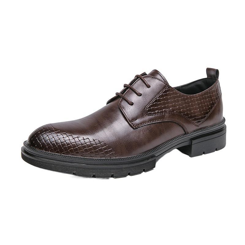 Spring and Autumn New Foreign Trade Large Size 46 Men's Fashion Business Dress Casual Small Leather Shoes Retro Men's Shoes One Piece 2025