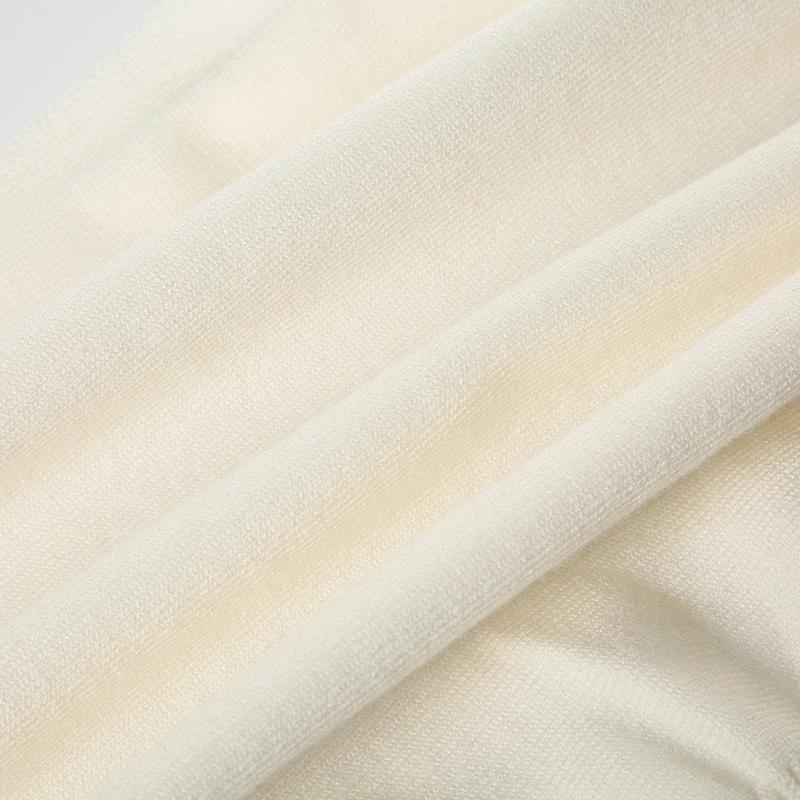 Francouzský Elegantní Jednobarevný Svetr Bez Ramínek Volný Šikmý Výstřih Dlouhý Rukáv Pletené Pulovry Dámské Podzim Zima Móda Ležérní Dámský