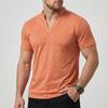 Men's Solid Color Short Sleeve Tops Men's Casual Fashion Short Sleeve Tops