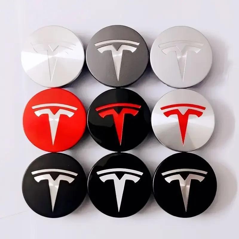 Bilklistremerke 2025 Ny Tesla 4 stk/sett 56 mm Tesla Model 3 Model Y Originale Deksel Navkapsler Senterkopper for Tesla Model Y X S
