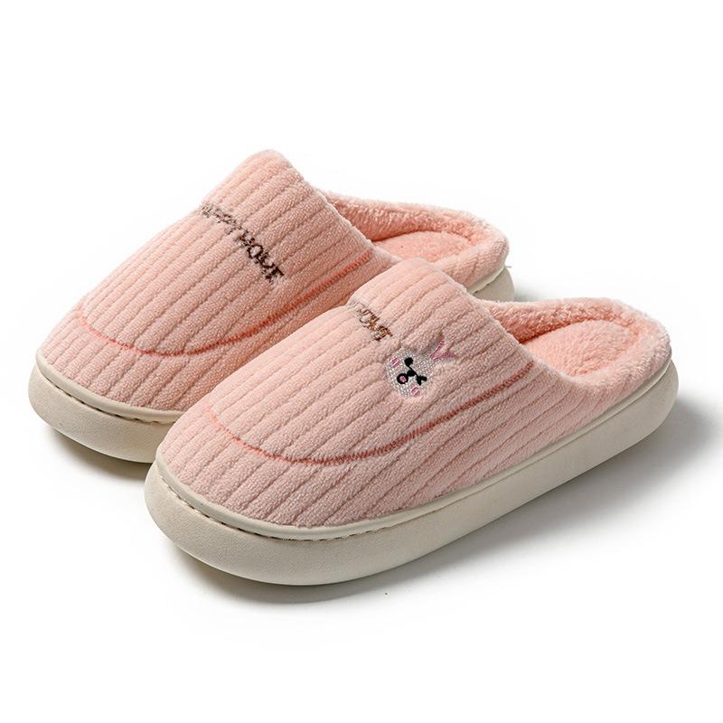 Cotton slippers women autumn and winter couple indoor home non-slip thick bottom plush warm men winter